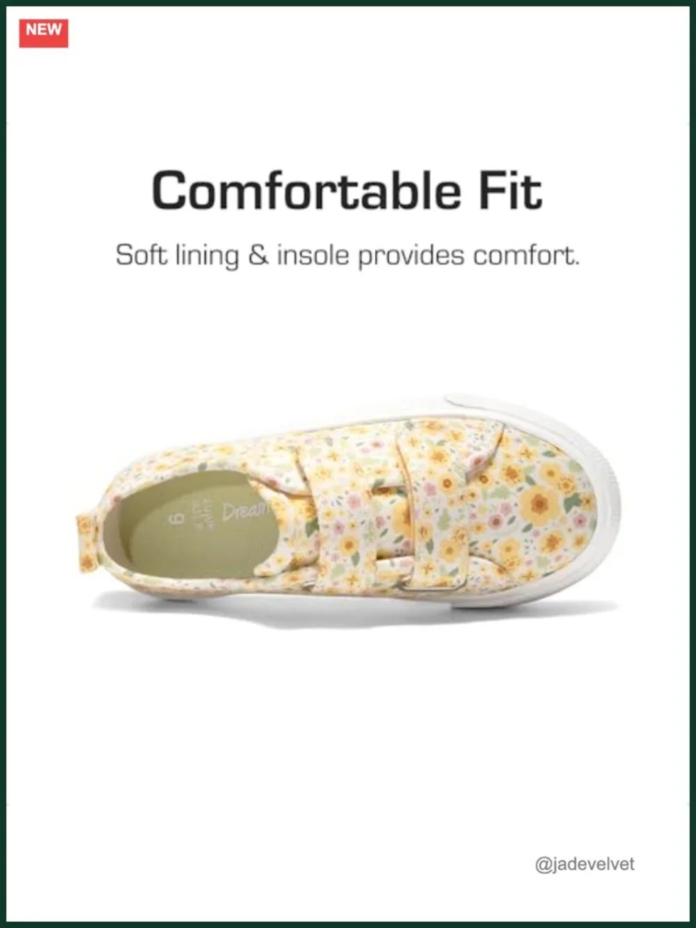 Kids Sneakers Hook and Loop Closure Breathable Canvas Lightweight Sneakers